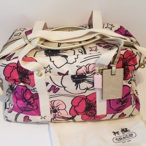 Coach Kyra Floral Poppy Weekender Duffle Bag